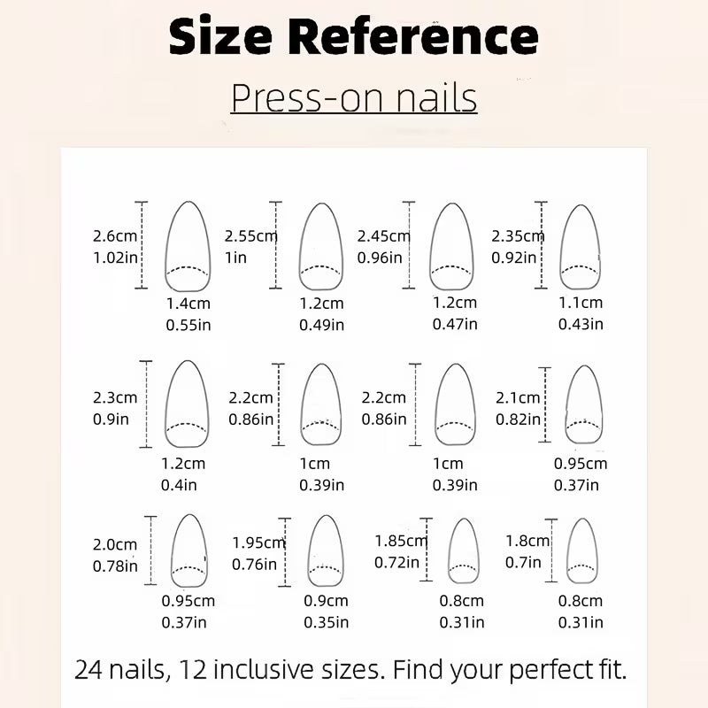 Almond Press-On Nails - 3D Butterfly & French Floral Swirl, 24 Pcs | OEM Wholesale