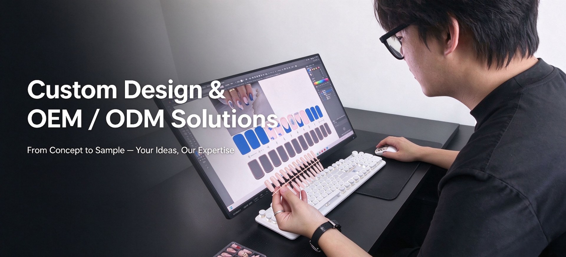 Custom press-on nail design and OEM ODM development