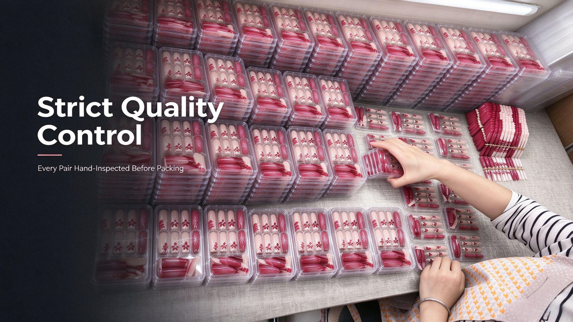 Quality control inspection of press-on nail sets